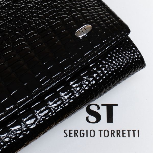 Гаманець Жіночий LR шкіра-лак SERGIO TORRETTI W501-2 blacK ST W501-2 black фото